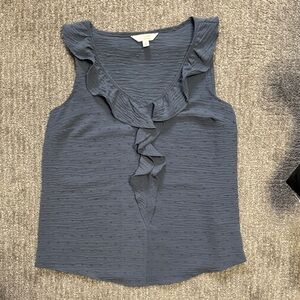 LC Lauren Conrad Ruffled Sleeveless Blouse - Gray